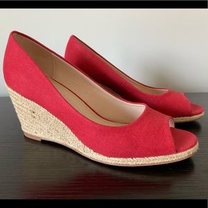 Red espadrille wedges